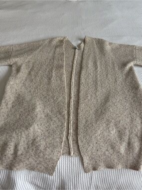 Paper Crane Beige Open-Front Knit Cardigan